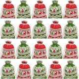 Christmas linen gift bags - 24 pieces - 10x14cm - Christmas decoration for indoors - Reusable - Christmas candy bags with drawstring - Suitable for gift bags for children's parties during the Christmas holidays