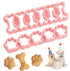 Set of Two Mini Cookie Cutters - 2.5cm Dog Bone Cookie Cutter, Dog Paw Cookie Cutter, Homemade Dog Biscuits, Snacks, Cakes & Cookies (Morandi Pink)