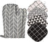 Set of 6 - Oven Mitts and Heat Resistant Mat - Microwave Gloves and Heat Resistant Oven Mat - Cooking Specific
