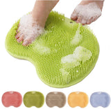 Shower Mat - Non-Slip Bath Mat - Foot Cleansing Pad, Back Scrub Pad, Exfoliating Bath Scrub Pad, Non-Slip Wall Suction Cup - Suitable for Men and Women (Vegetable)