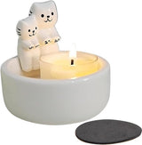 Candle Holder - 1 Piece Cartoon Cat Candle Holder - White Handmade Ceramic Candle Holder - Tea Candle Holder - Decorative Candle Holder - A Gift for Spending Warm Moments with Your Loved One - A Gift for Your Lover or Friend