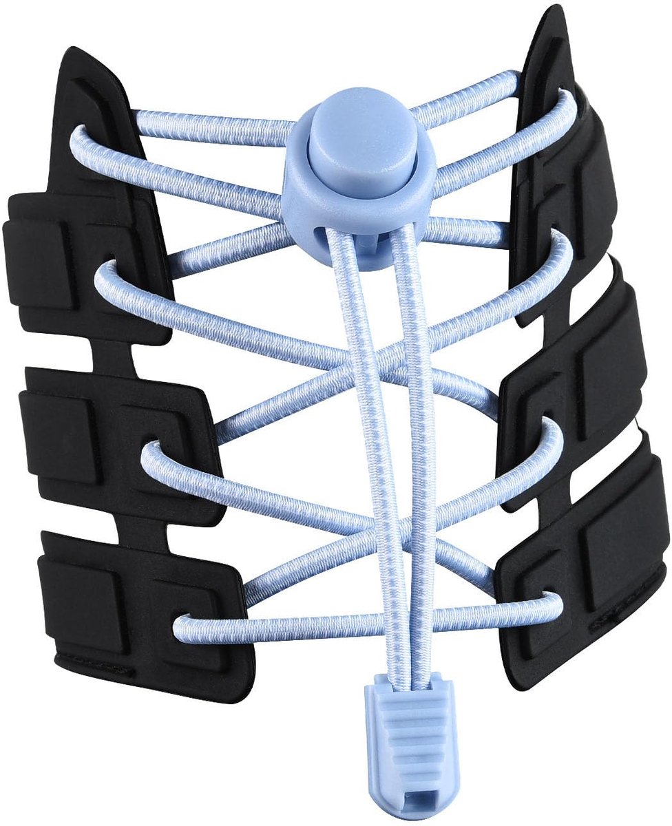 Sneaker Laces 120CM suitable for Sneakers - Elastic laces without a tie - Suitable for students and adults - With strong buckle and quick-release function (Light blue)