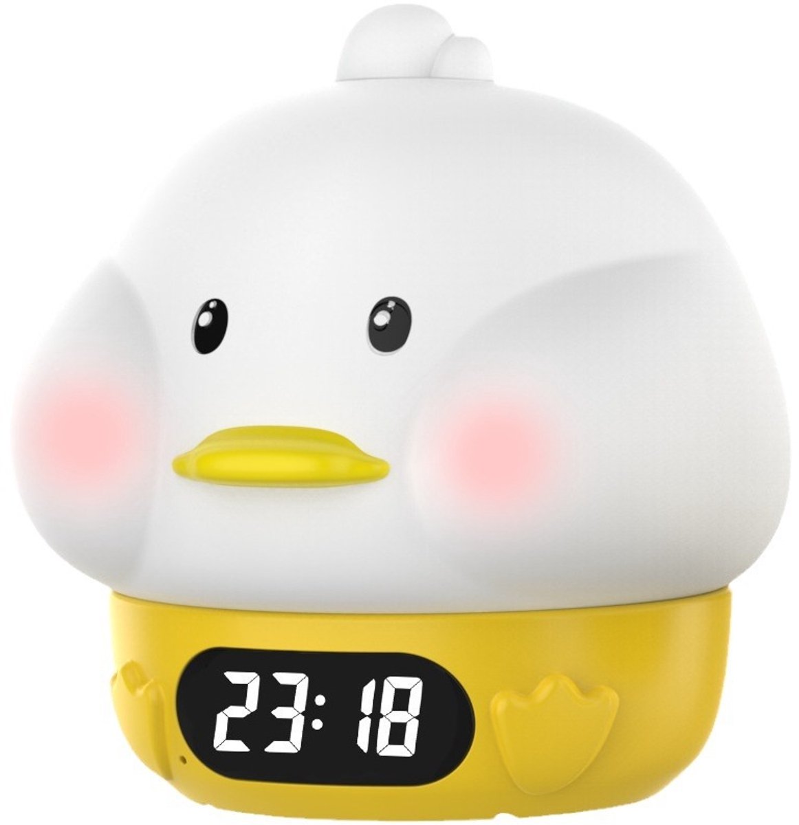 Night Light for Kids - Duck-Shaped Night Light - Temperature Display - RGB Color Change - Wake-Up Timer - Bedroom Desk Lamp - Silicone Baby Night Light