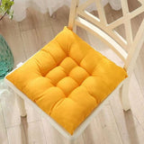 Indoor and Outdoor Chair Cushions - Set of 4 - Square Cotton Chair Cushions - Wicker Chair Cushions - Suitable for Dining Chairs, Patio Chairs, Camping Chairs and Kitchen Chairs (40x40cm) - (Yellow)