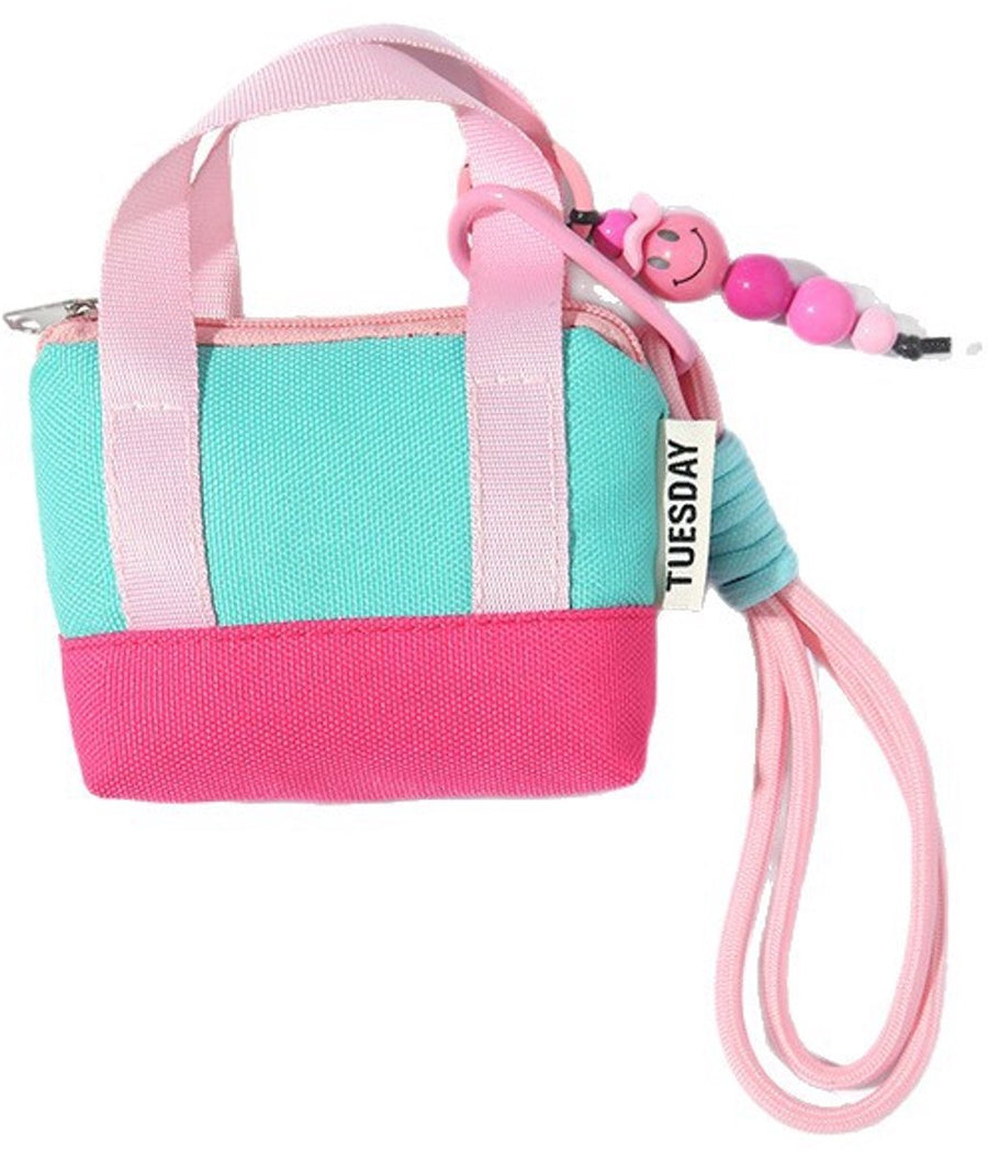 Mini Portable Headphone Case - Storage Box - Data Cable Cover - Storage Bag - Coin Card Holder - Trendy Dopamine Pink