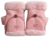Gloves - Women's Gloves - Warm Gloves - Fingerless Gloves - Suitable for walking, commuting, running, hiking, outdoor activities and cold winters. (Pink)