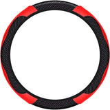 Steering wheel cover - car handle cover - non-slip handle cover - black and red - elastic steering wheel cover