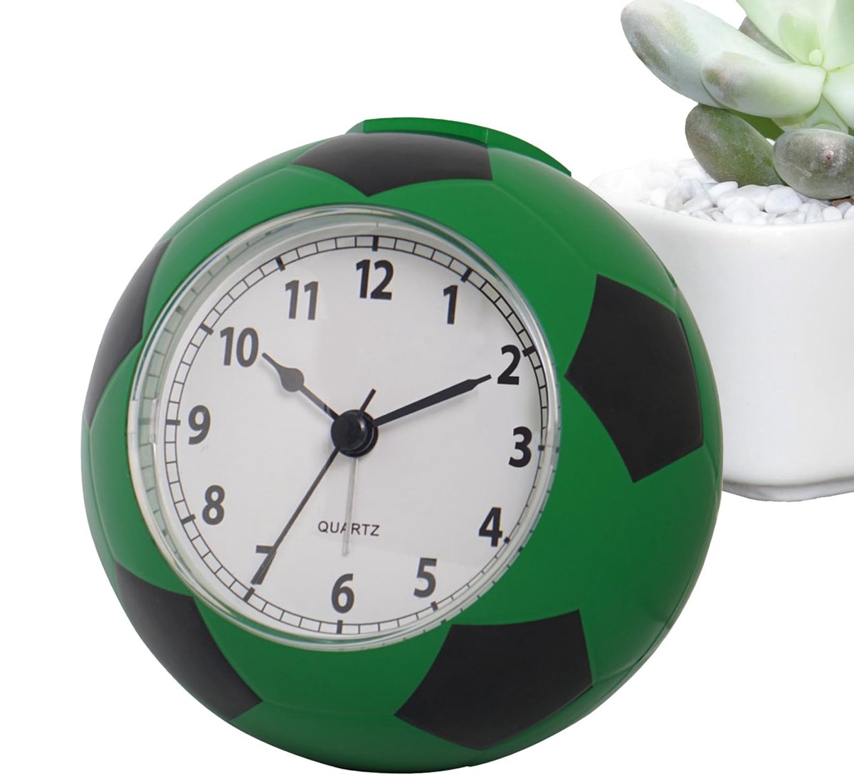 Football Alarm Clock - Silent - Non-ticking Desk Clock | Kids Bedside Clock | Cute football design, easy-to-read analog display, perfect for kids' bedrooms, great birthday gift for boys and girls - vegetable