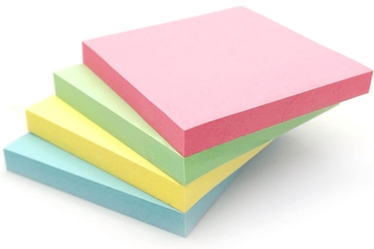 Colorful Sticky Notes - Self-Adhesive Notepads - Student Notebooks - Tear-Off - 4 Packs, 100 Sheets