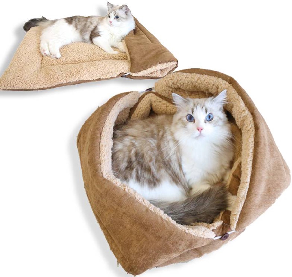 Dog Bed - Cat Bed - Dog Mat - 2-in-1 Warm Cat Bed - Pet Bed - Cat Sofa - Cat - Soft and Fluffy - 70*50cm