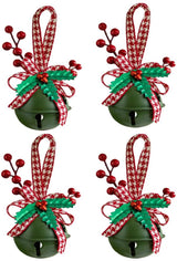 Decoration Christmas Bell Accessories with Bow - Wind Chime Pendant - Home Decoration (4 pieces)