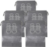 Shoe Bags - 5 Pieces - Shoe Bag - Travel and Storage Bag - Water-Repellent - Travel Organizer - Gray (36*26.5 cm)