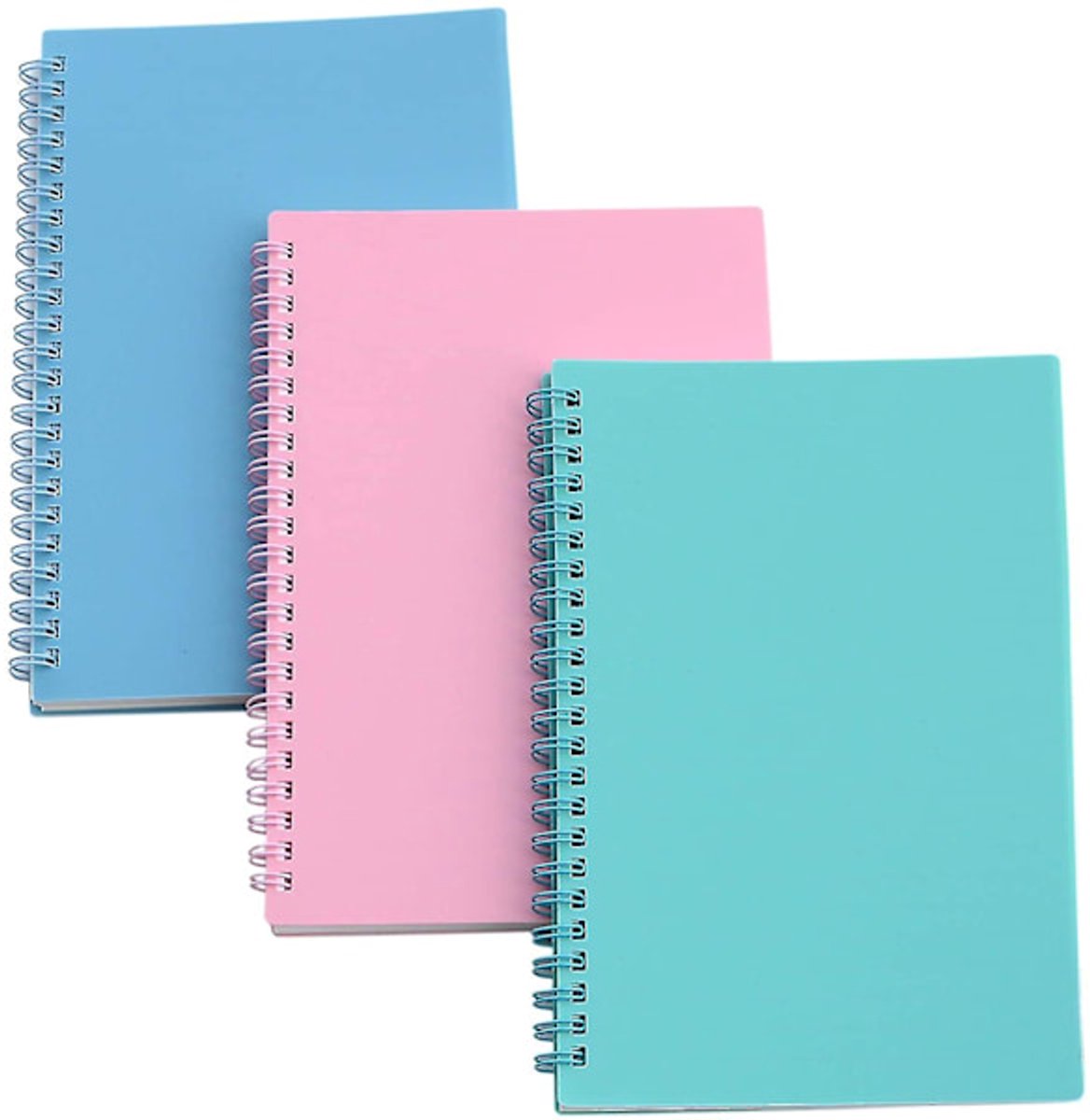 Notebooks - Spiral Colors - Minimalist Style and Lines Notebooks - Double Spiral Notebooks - 3-Pack