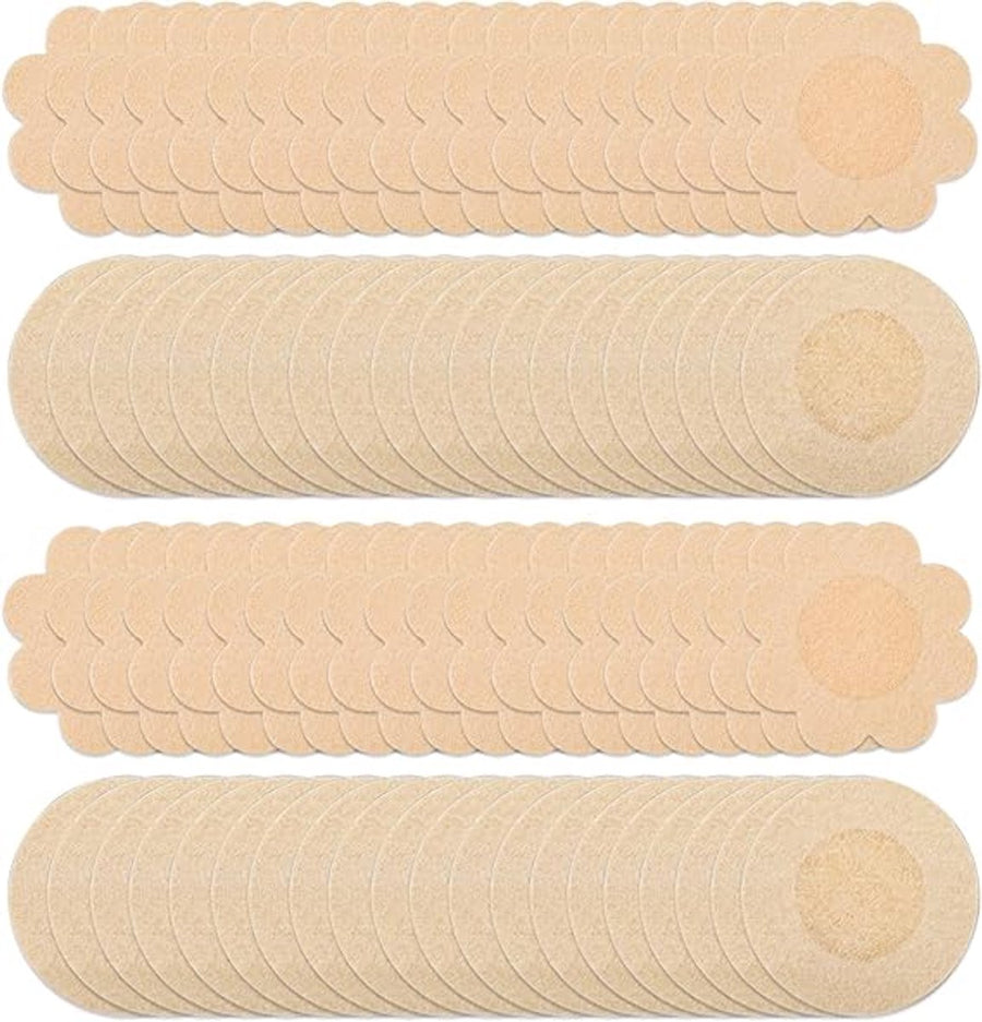 80 Invisible Nipple Shields - Disposable Nipple Shields - Nipple Shields for Women - Breathable Breast Shields - Unisex Nipple Shields - Round and Plum Shape - Off White - One Size