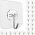 Self-adhesive hooks - transparent - waterproof - self-adhesive wall hooks - suitable for keys - bathroom, shower, outdoor, kitchen, door - practical pack of 24