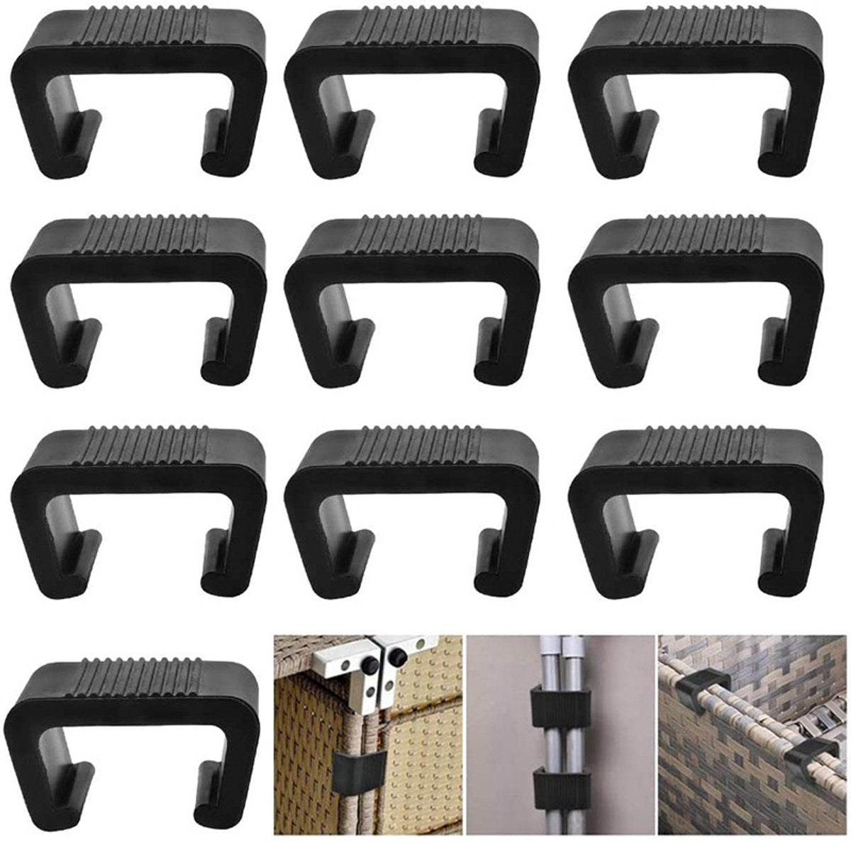 Garden Furniture Clamps - Garden Bench Clamps - Suitable for outdoor benches, garden furniture, restaurant rattan chair fixings - 10 pieces
