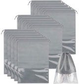 Shoe Travel Bags - Non-Woven Dust Bags - Medium to Large - Portable Drawstring - Space-Saving Shoe Storage Bags Organizer - Pack of 15