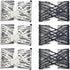 6-Pack Pearl Hair Combs - Elastic Magic Hairpins - Hair Clamps - Hair Clip - Black & White - For All Hair Types