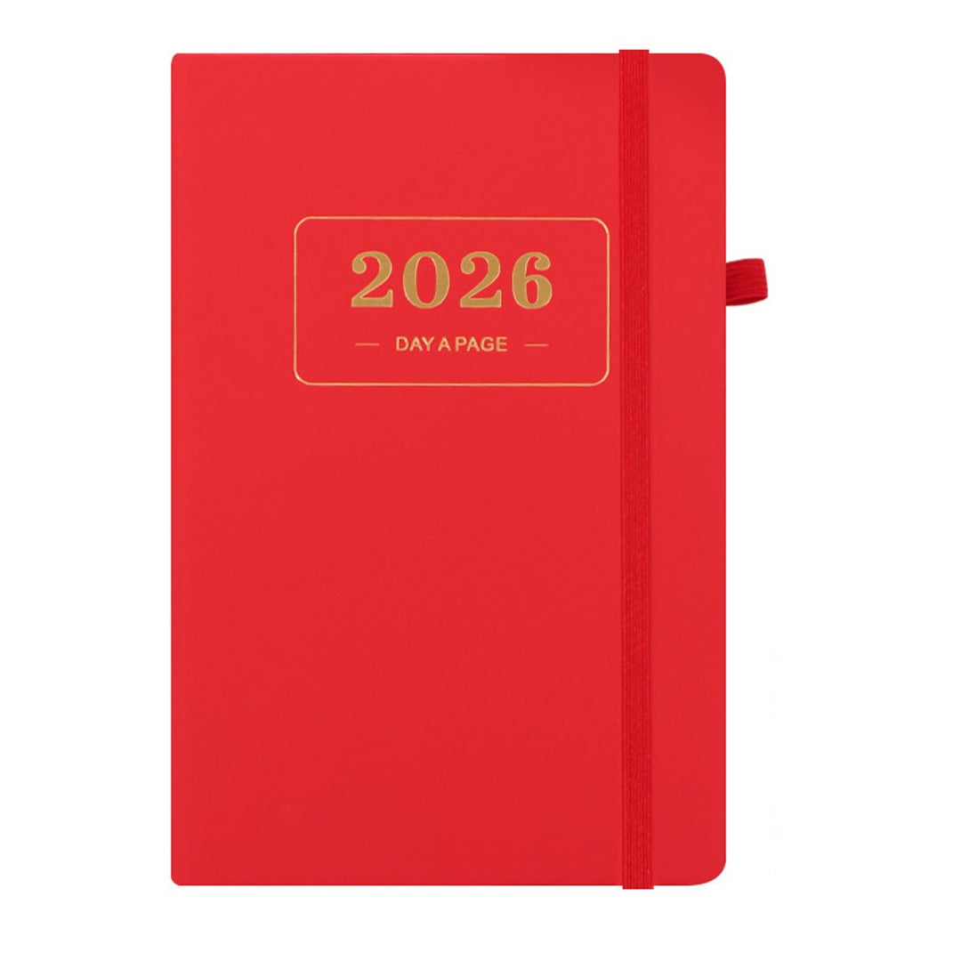 2026 Daily Planner – 2026 Adult Agenda – 1 Day on 1 Page – 365 Day Planner & Notebook – 14.0*20.8cm – Red