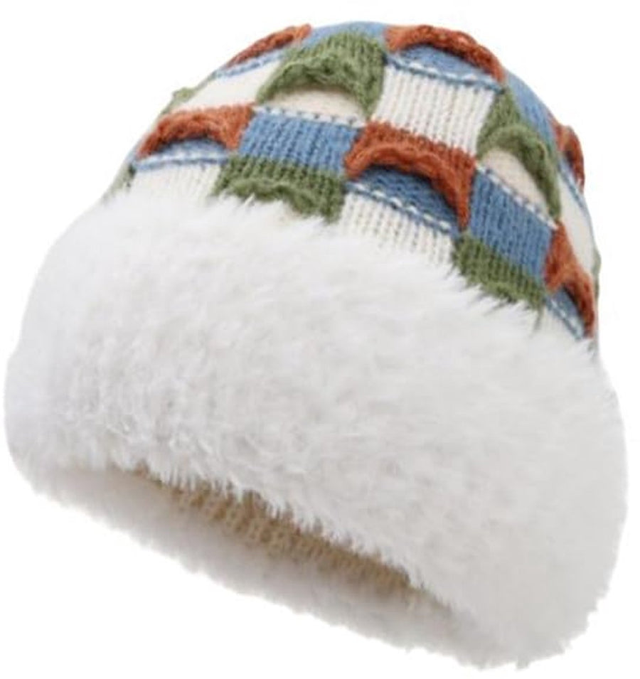 Winter Warm Knitted Hat - Beanie - with Fleece Lining - Unisex - Suitable for Cold Weather（White）