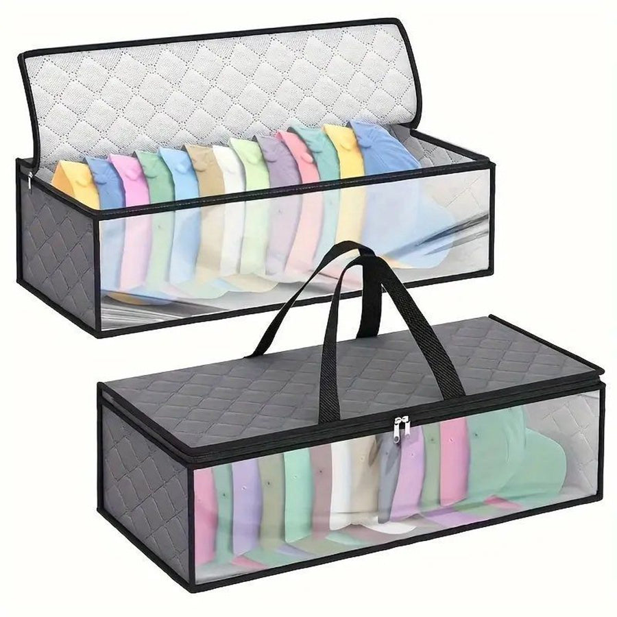 Cap Storage Bag | Set of 2 Storage Bag / Storage Sleeve - for baseball caps and other caps | Cap Organizer with 2 Handles for Closet | Moisture Protection - Gray