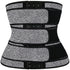 Women Sweat Reducer Training Belt - Sweatband - Waist Trainer - Slimming Belly Band - 3-Row Closure & Breathable Material - Extended Sizes (S to 6XL) - Gray, M