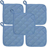 Placemat - Set of 5 Insulation Mats for the Kitchen - Heat Resistant Insulation Mats - Large Coasters for Daily Cooking and Baking (Dimensions: 6.5 x 6.5 Inches, Color: Blue)
