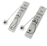 Bookmarks - Set of 2 - Cat Bookmarks - Cute Bookmarks - Bookmark Gifts for Book Lovers - Reading Bookmarks - Gifts for Boys, Girls, Kids & Friends - Cool School Supplies & Reading Gift - Stainless Steel