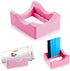 Vinyl Sticker Applicator for Cups - Silicone Cup Holder with Felt Edge Scraper - Silicone Cup Holder - Insulated Mug Holder - Non-Slip Glass Cup Holder - One-Handed Sticking for Mugs & Bottles - DIY Accessory - Pink