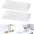 Tray - Two-piece set - Dressing table tray - Bathroom storage tray - Cosmetics storage tray - Bathroom storage box - Suitable for storing candles, soap, towels, perfume, etc. - White - 20x10x1.8 cm