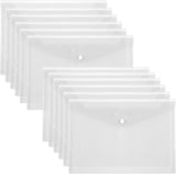 12 folders - plastic folders - transparent A4 format - waterproof - polyethylene - snap closure - ideal for office and school supplies