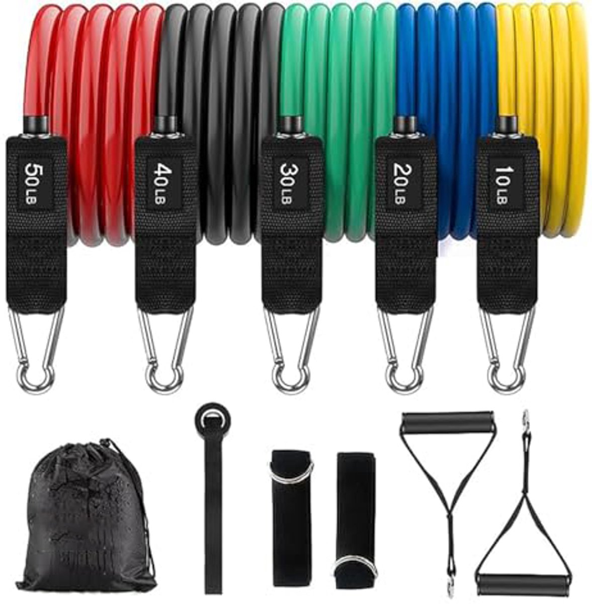 Resistance Bands - Exercise Bands - Training Bands - Resistance Bands with Handles for Men and Women - Exercise Bands for Fitness and Strength Training at Home