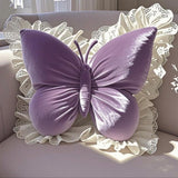 Decorative Cushions - Butterfly-shaped decorative cushion - Soft, supportive cushion - Suitable for office chairs and car seats (Purple)