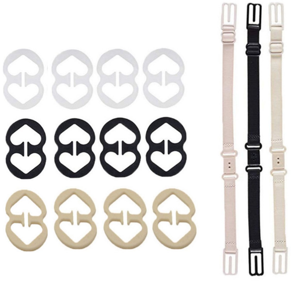 Clothespins - Bra Band Clips - 3 Bra Band Clips and 6 Pairs of Bra Clips - Adjustable Bra Band Clips - Soft and comfortable, stretchy and suitable for all cup sizes