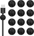 Pack of 12 Cable Clips - Black, Self-Adhesive Cable Organizer - Charger Holder - Cable Organizer - Suitable for bedside tables, desks, offices and for storing mice.