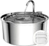 Cat Drinking Fountain - Quiet Drinking Fountain for Cats - 3.2L Stainless Steel Water Fountain with Filter - Cat Water Fountain - Cat Drinking Bowl - Includes 4 Cat Fountain Filters - for Cats and Dogs