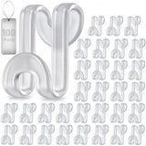Hanger Hooks | Hooks - S-Hook Hangers - Transparent - 100 Pieces - Coat Hook - Space-Saving Hanger Connector Hooks - Plastic Hanger Connectors - Ideal for Organizing Your Wardrobe