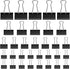105 ring binders - 15 mm/19 mm/25 mm/32 mm metal paper clips - black folding clips - double-folded ring binders - for papers and documents