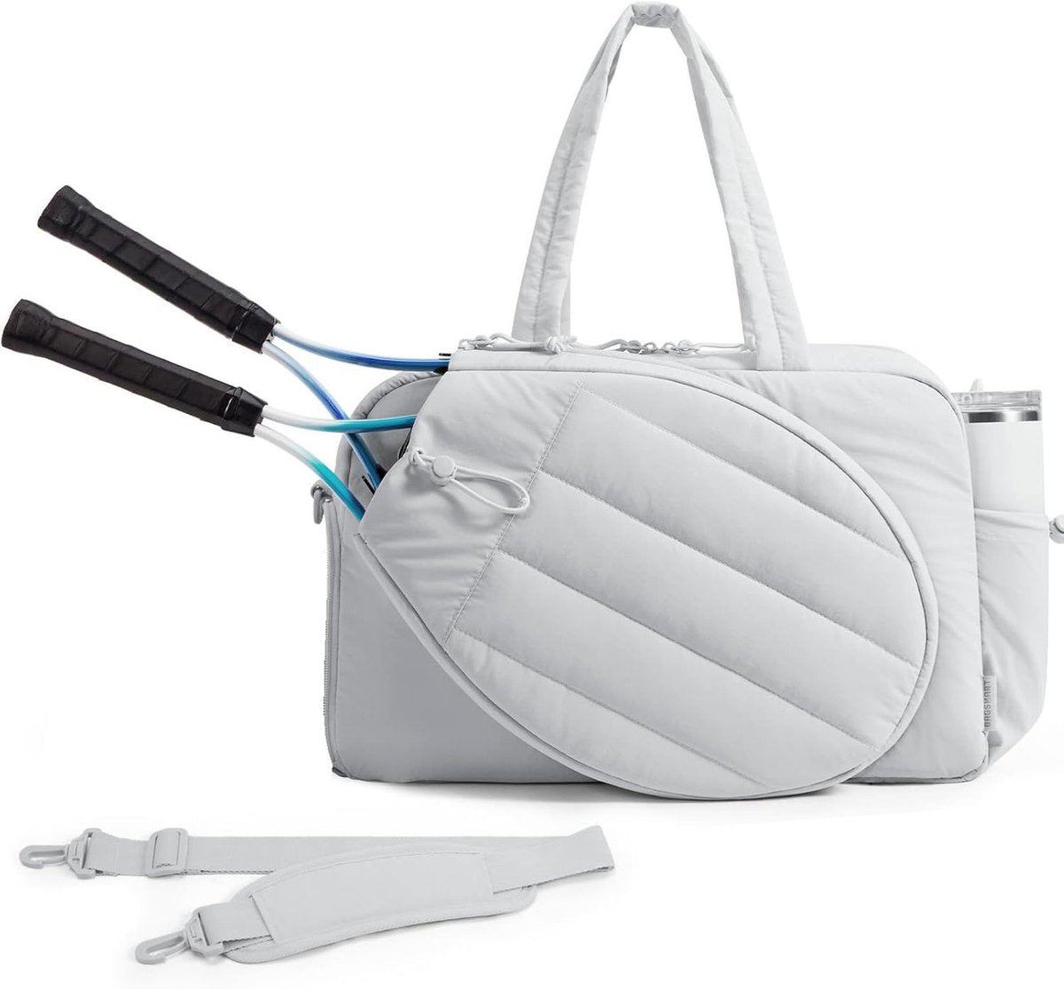 Tennis Bag - Tennis Backpack - 42L with Shoe Compartment - Sports Bag - Waterproof Racket Bag - Protective Racket Compartment - Portable as a Shoulder Bag - Gray