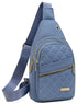 Unisex Shoulder Bag - 5 Storage Pockets & Cable Grommet - Women&