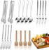 cutlery set - 16-piece set - cheese knife | pastry forks | oval coffee spoons | kitchen tongs & serving tongs | stirring spoon