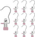 Clothes Pegs - Hangers with Clips - Stainless Steel Trouser Clips with Anti-Slip - Clothes Hooks - Hat Clips - Sock Clips - For Skirts, Trousers & Scarves (Pink, Pack of 10)