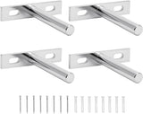 Floating Shelf Brackets - Pack of 4 - Shelf Brackets - 75mm (3 inch) Heavy-Duty Concealed Shelf Brackets - Includes Mounting Screws - For supporting wall display cases and furniture shelves