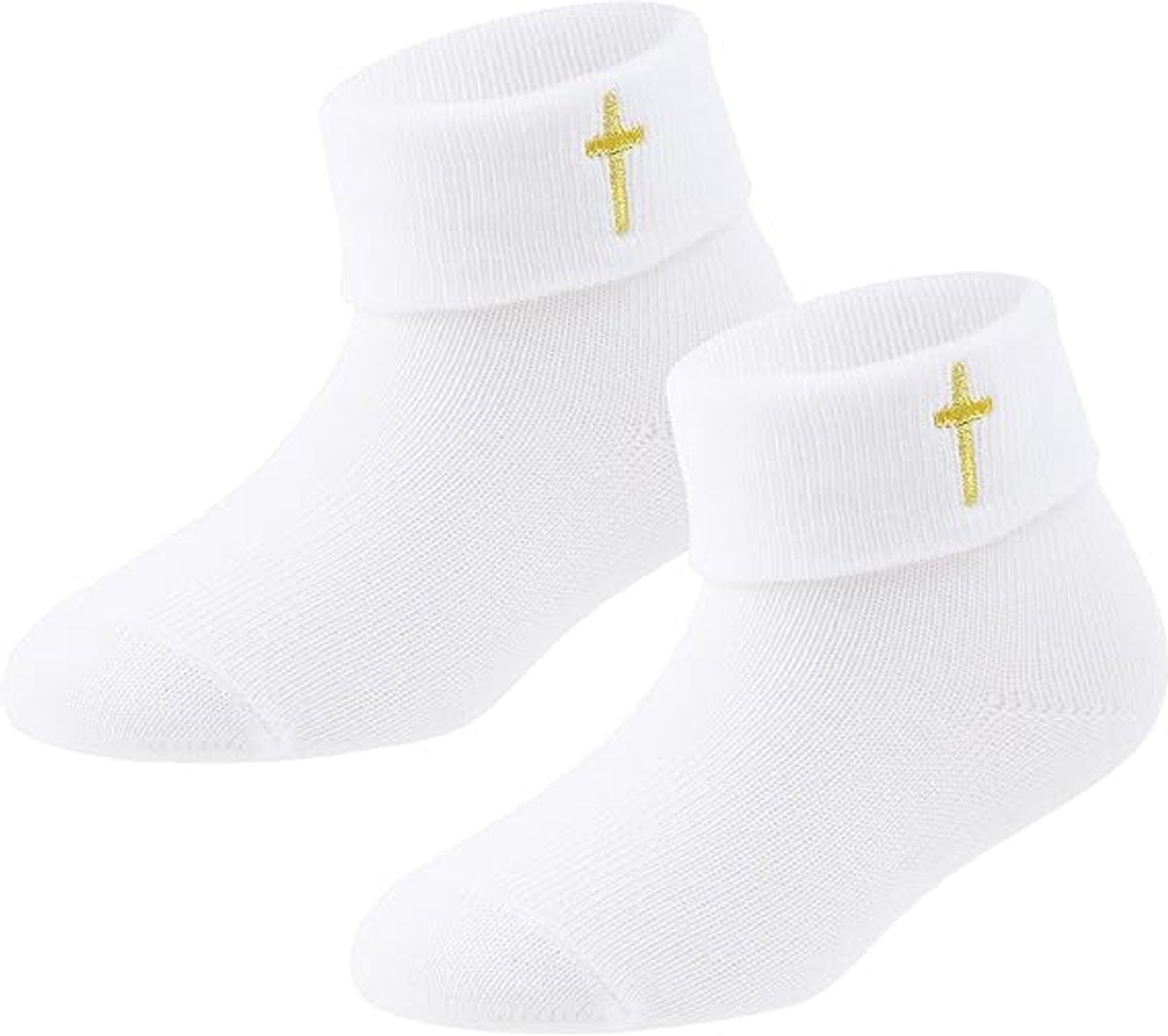 1 pair of baby socks - white cotton socks, suitable for both boys and girls - white - suitable for babies from 0-12 months