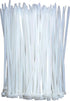 Nylon Cable Ties - Pack of 100 - 300mm x 4.8mm - Large White Nylon Cable Ties - Extra Strong - Tensile Strength 23kg - Self-Locking Plastic Cable Ties - Suitable for Home, Garden and Office Use.