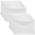 Waterproof folder - Plastic envelope - 12-pack - Transparent A4 letterhead size - with snap closure - Suitable for schools and offices.