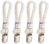 Set of 4 - Woven Cotton Ring, Metal Towel Clips - Hanging Ring and Storage Clips - Suitable for Home, Bedroom and Bathroom - Multifunctional