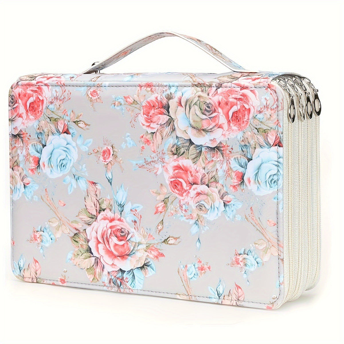 Pencil Case - Large Capacity | Colored Pencils | Pencils | Zippered - Three-Layer Pencil Case - Pencil Storage Bag - Holds 120 Pencils - Gray