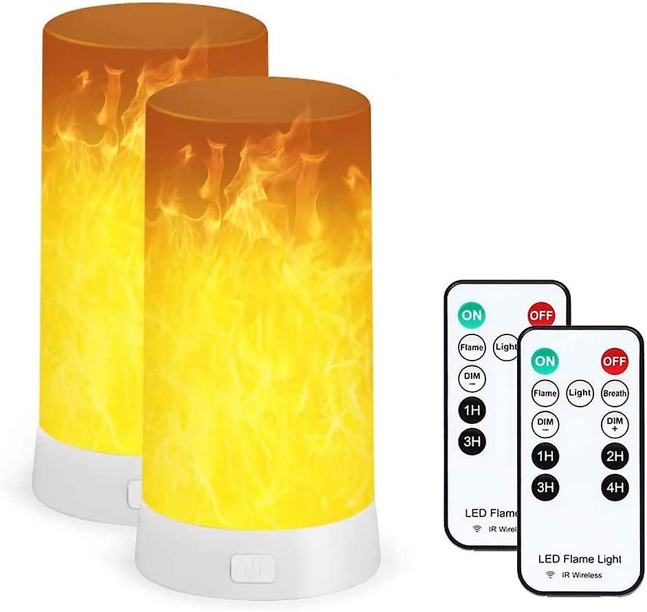 2 sets of Acsery LED flame lamps with remote control. USB rechargeable flame effect