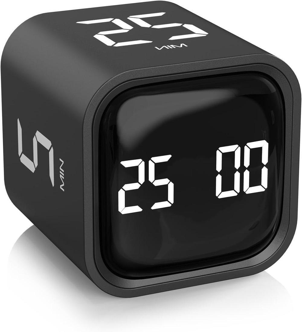 Pomodoro Timer 25/5/10 Min Desk Timer Vibration Volume Adjustable Productivity Clock